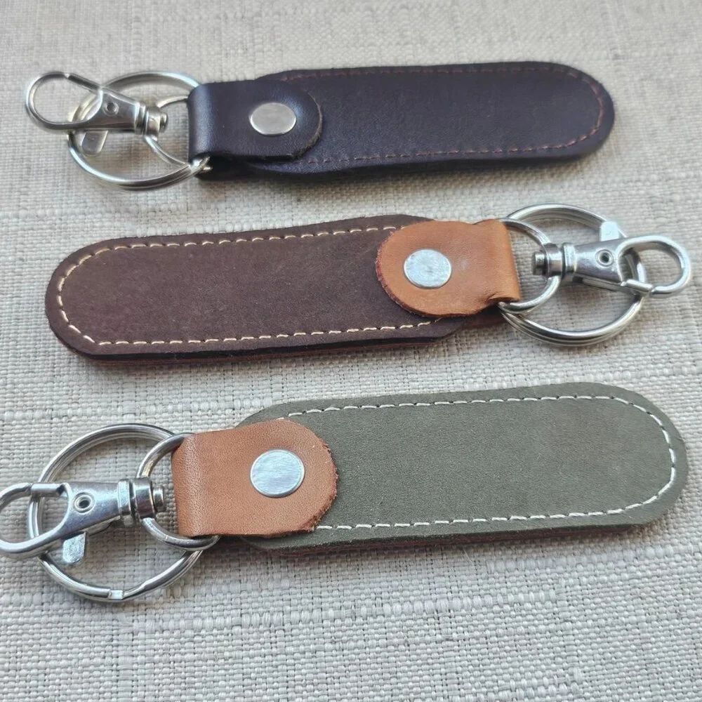 Keys Holder Genuine Leather Keychain Set of 3 Handmade Key Chain Keyrings New